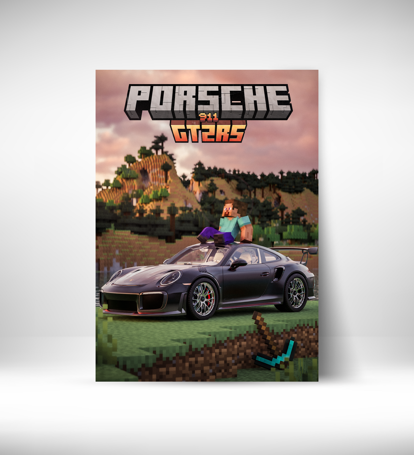 Porsche GT2RS- Minecraft edition (Unframed)