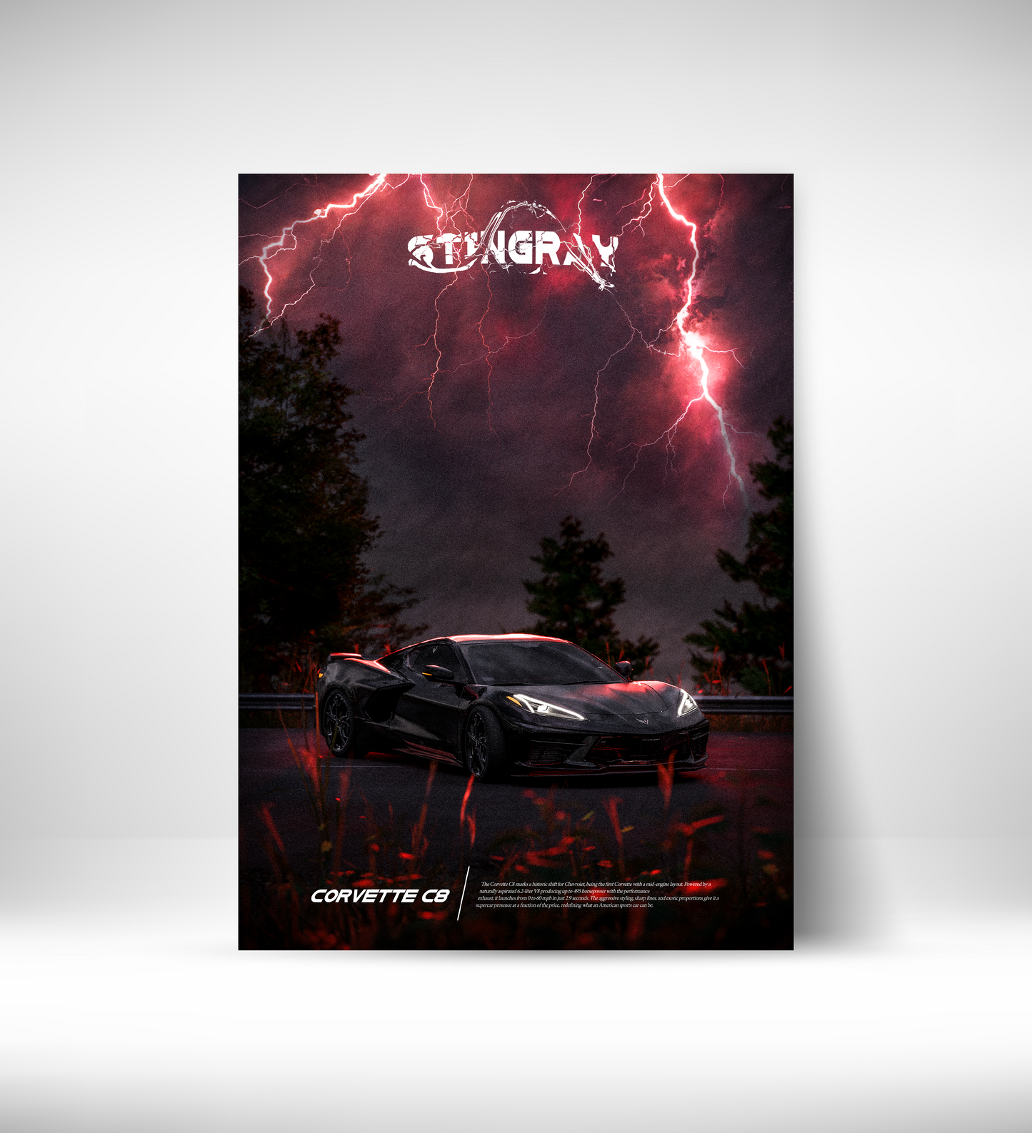 Corvette Stringray C8 (Framed)