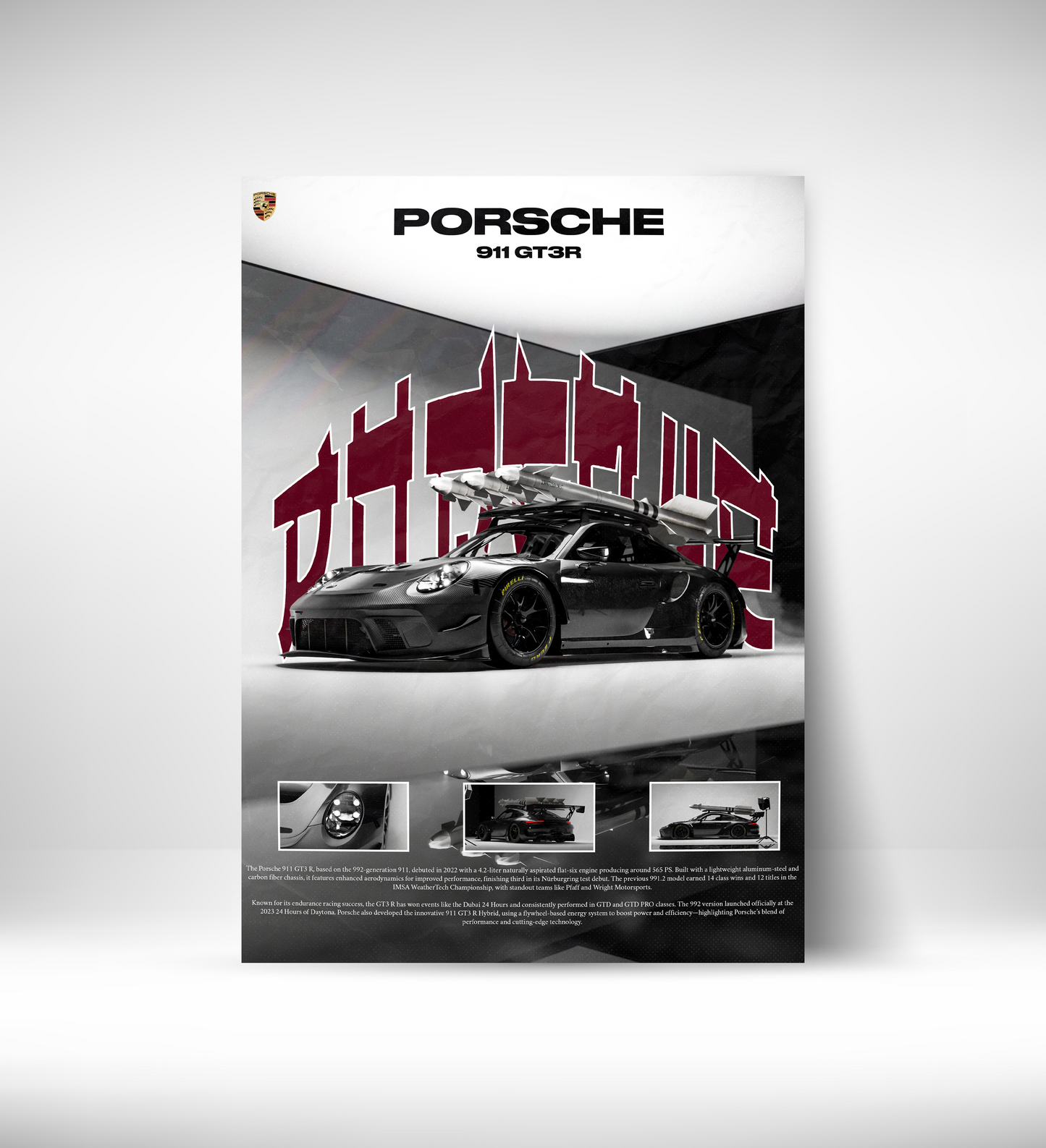 Missile Mounted Porsche GT3R (Unframed)