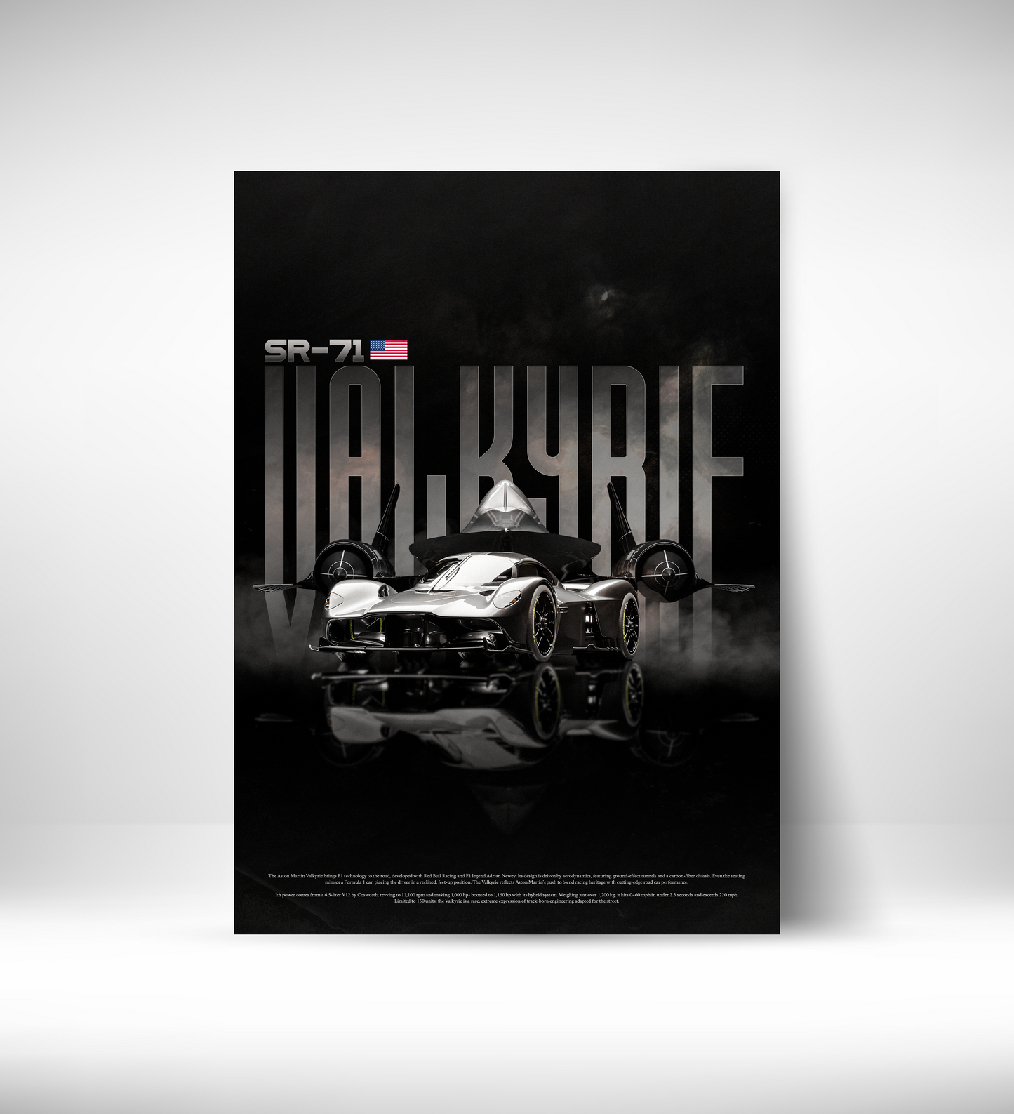Aston Martin Valkyrie + SR-71 Blackbird (Framed)