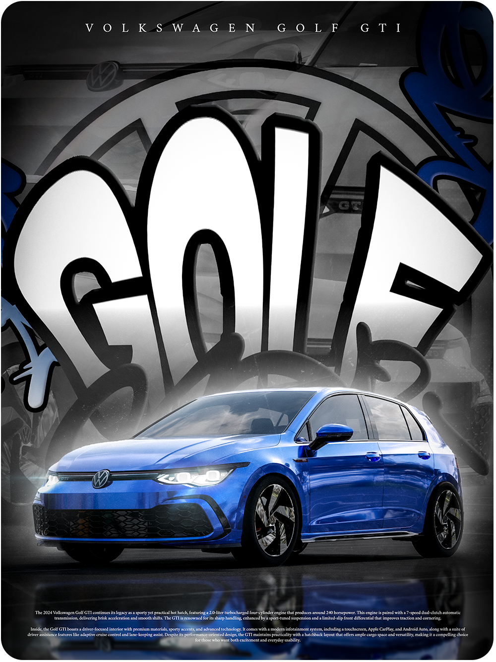 VW 2024 Golf GTI (Framed)
