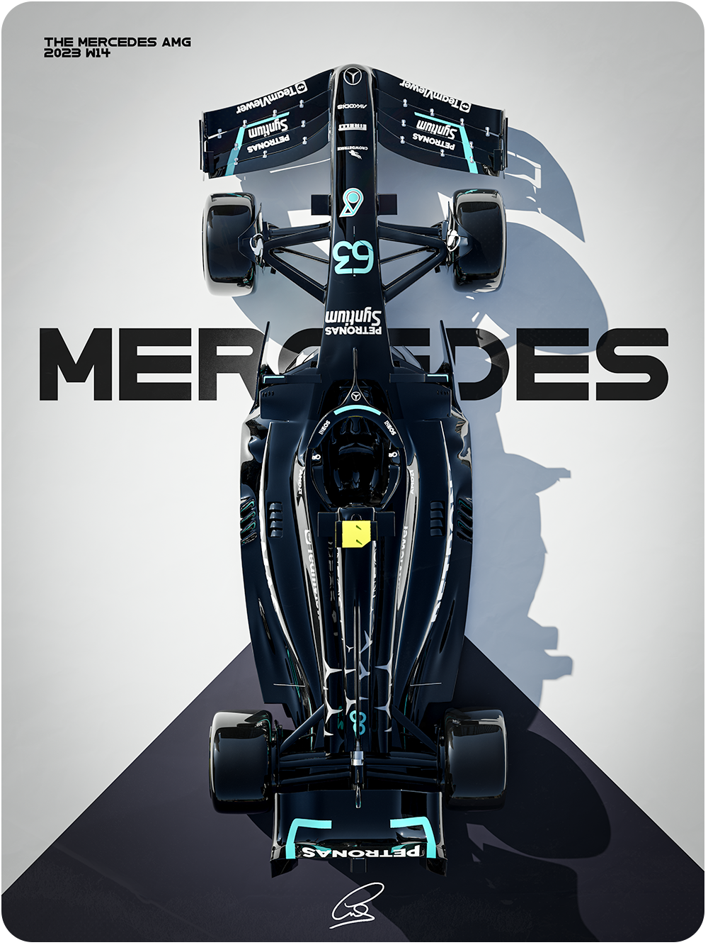 Mercedes-AMG 2023 F1 W14 (Framed)