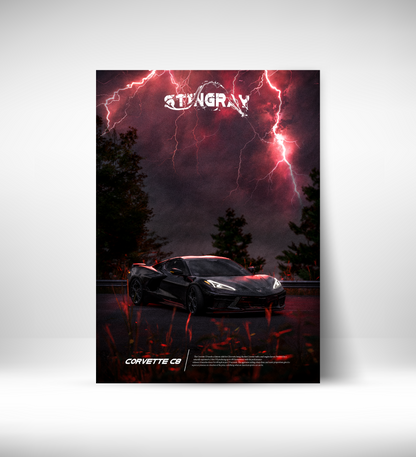 Corvette Stringray C8 (Framed)