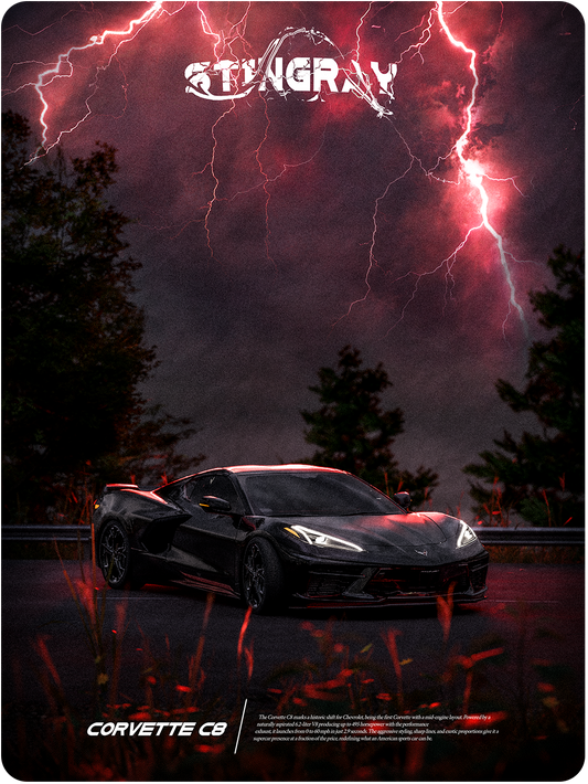 Corvette Stringray C8 (Framed)