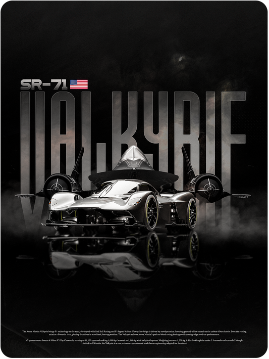 Aston Martin Valkyrie + SR-71 Blackbird (Framed)